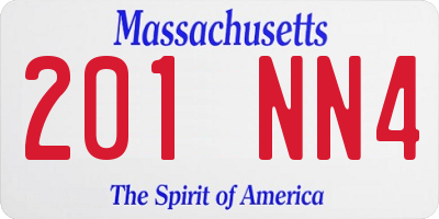 MA license plate 201NN4