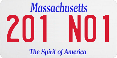 MA license plate 201NO1