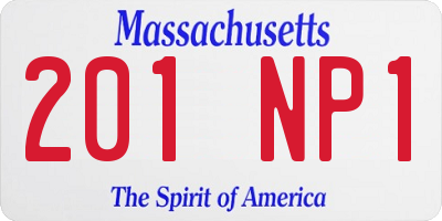 MA license plate 201NP1