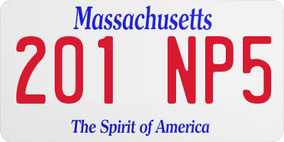 MA license plate 201NP5