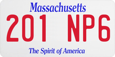 MA license plate 201NP6