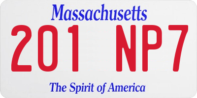 MA license plate 201NP7