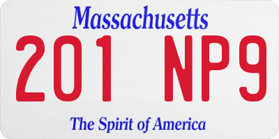 MA license plate 201NP9