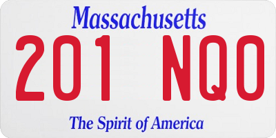MA license plate 201NQ0