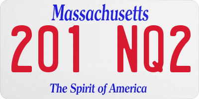 MA license plate 201NQ2