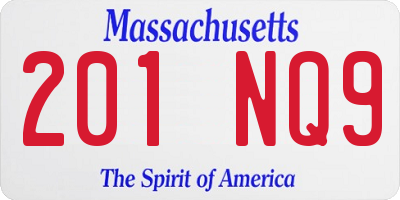 MA license plate 201NQ9