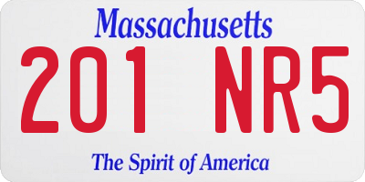 MA license plate 201NR5