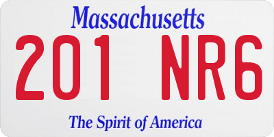 MA license plate 201NR6