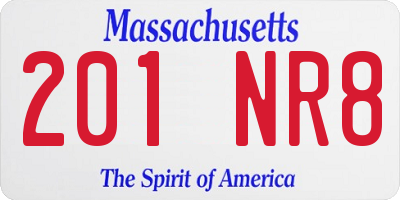 MA license plate 201NR8