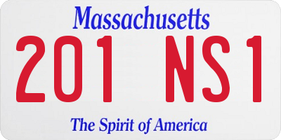 MA license plate 201NS1