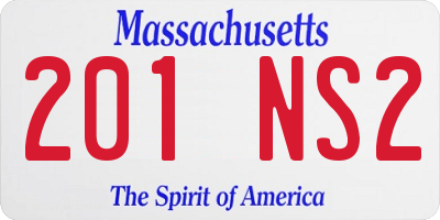 MA license plate 201NS2