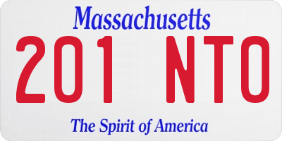 MA license plate 201NT0