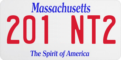 MA license plate 201NT2