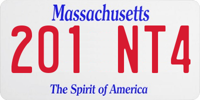 MA license plate 201NT4