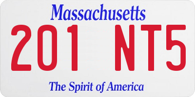 MA license plate 201NT5