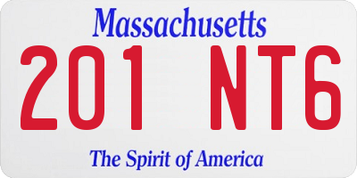 MA license plate 201NT6
