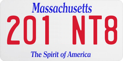MA license plate 201NT8