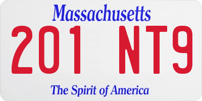 MA license plate 201NT9