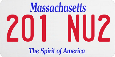 MA license plate 201NU2