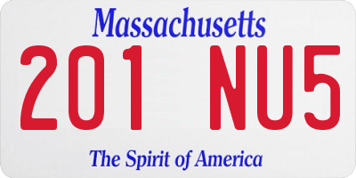 MA license plate 201NU5