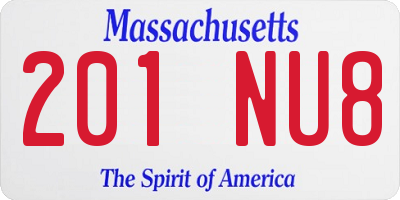 MA license plate 201NU8