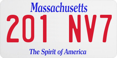 MA license plate 201NV7