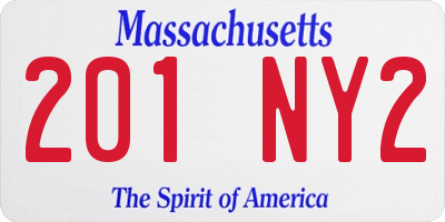 MA license plate 201NY2