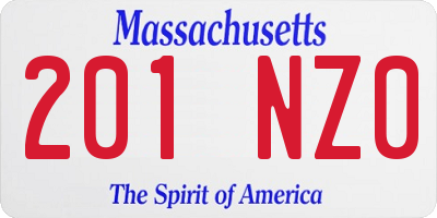 MA license plate 201NZ0