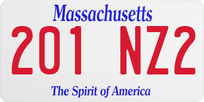 MA license plate 201NZ2