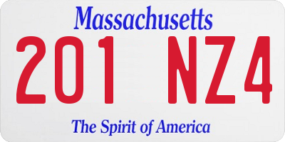 MA license plate 201NZ4