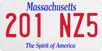 MA license plate 201NZ5