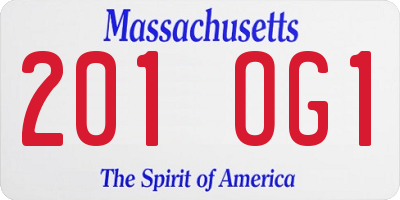MA license plate 201OG1