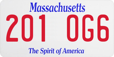 MA license plate 201OG6
