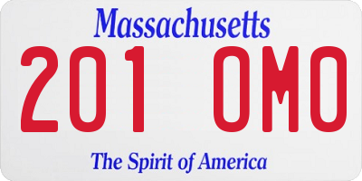 MA license plate 201OM0