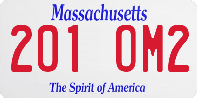MA license plate 201OM2