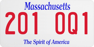 MA license plate 201OQ1