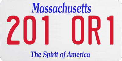 MA license plate 201OR1