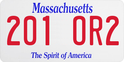 MA license plate 201OR2