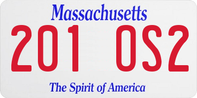 MA license plate 201OS2