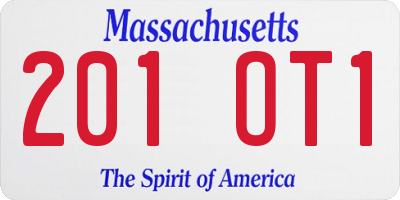 MA license plate 201OT1