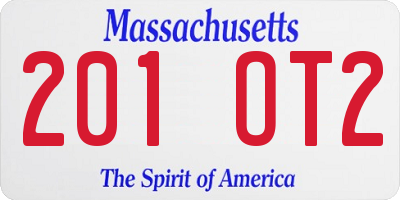 MA license plate 201OT2