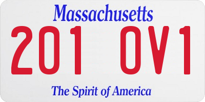 MA license plate 201OV1