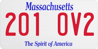 MA license plate 201OV2