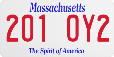 MA license plate 201OY2