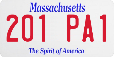 MA license plate 201PA1