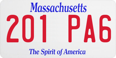 MA license plate 201PA6