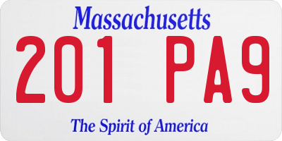 MA license plate 201PA9