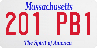 MA license plate 201PB1