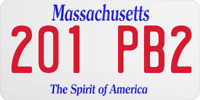 MA license plate 201PB2