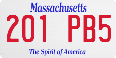 MA license plate 201PB5